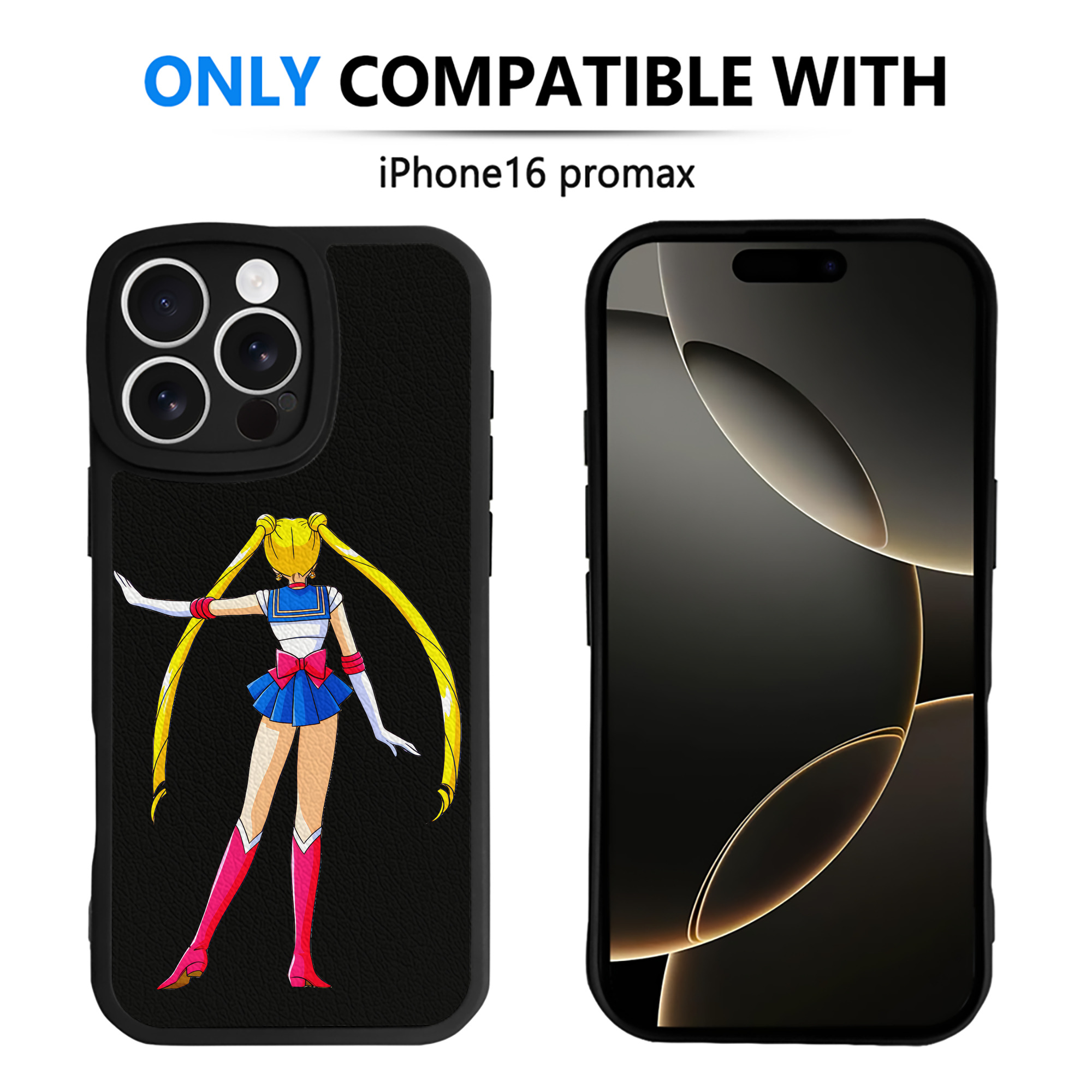 （画像用） 美少女戦士セーラームーン 月野 うさぎ つきの うさぎ Sailor Moon Tsukino Usagi 【iPhone 16シリーズ対応】シリコンスマホケース（レザー調） 材質：シリコン